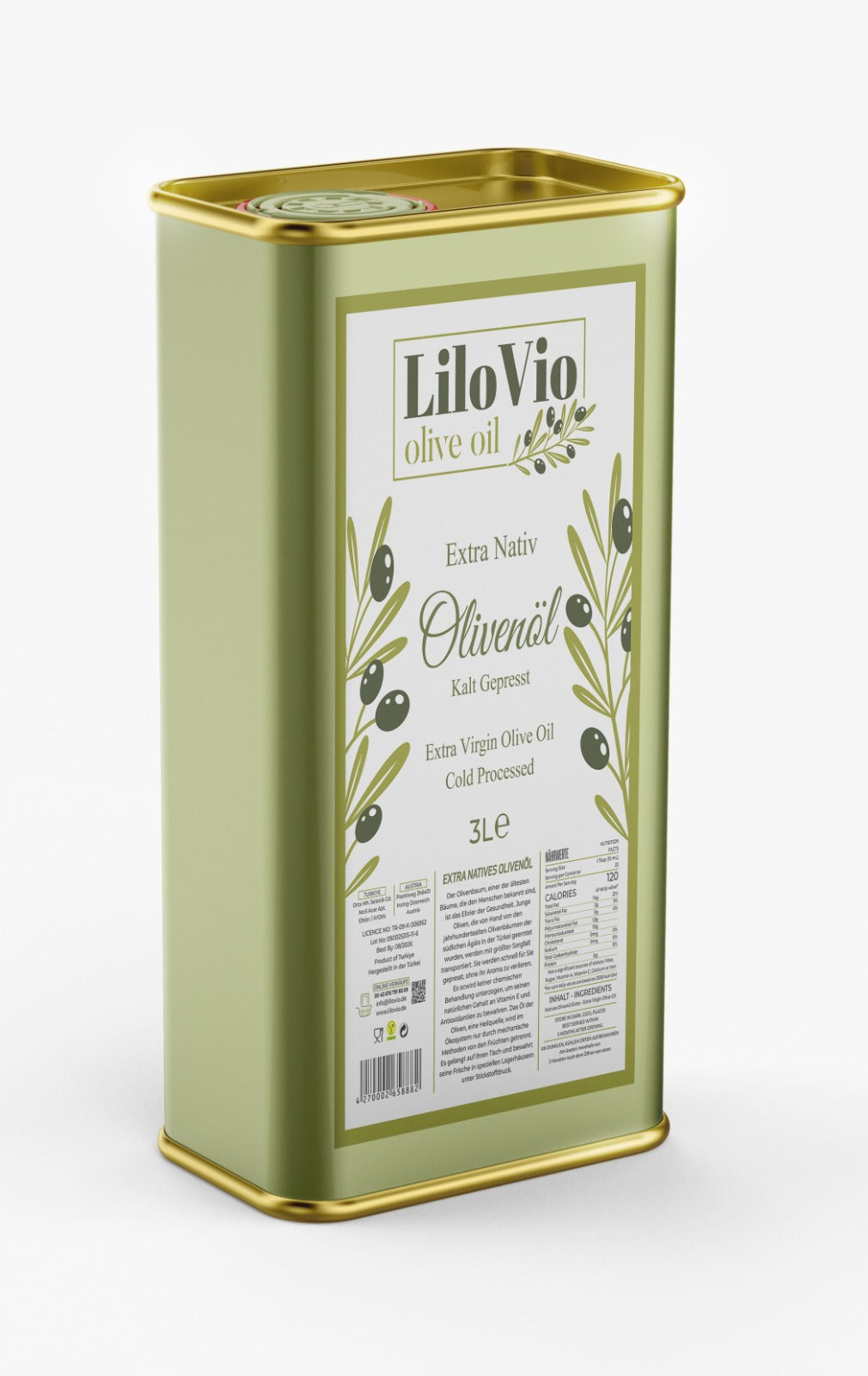 Natürliches Olivenöl kalt gepresst